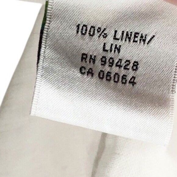 Bugatchi Uomo Shirt Men Large Button Up Linen Short Sleeve White Stitched Detail - Picture 8 of 12